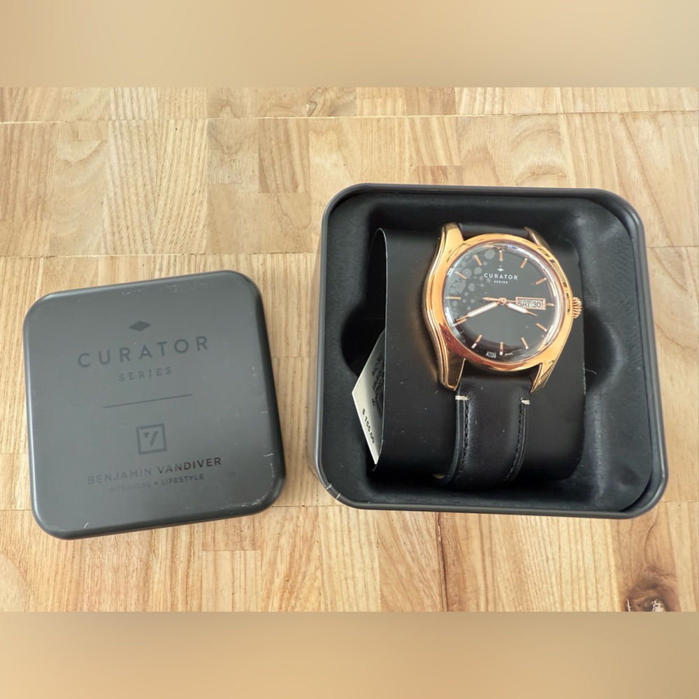 Fossil curator series Benjamin Vandiver men’s rose gold tone and black watch